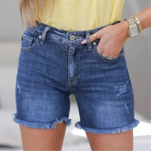 NWT Kancan Evelyn High Rise Denim Shorts - Picture 13 of 13